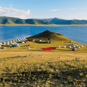The Tranquil Beauty of Terkhiin Tsagaan Lake in the Khangai Mountains
